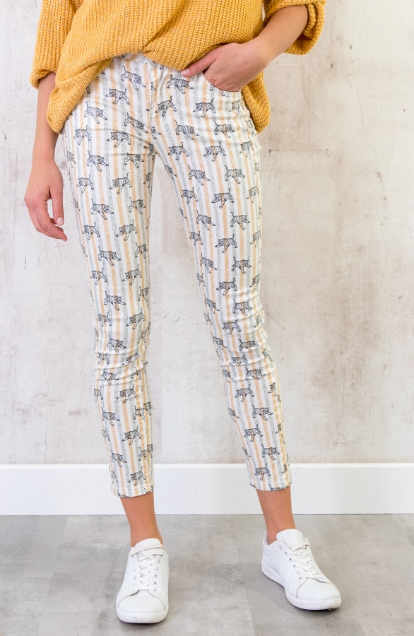 Leopard Striped Jeans Geel – shoparchief, foto 2