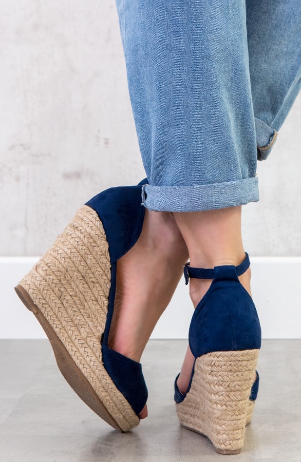 Sleehakken Suede Marineblauw – shoparchief, foto 4