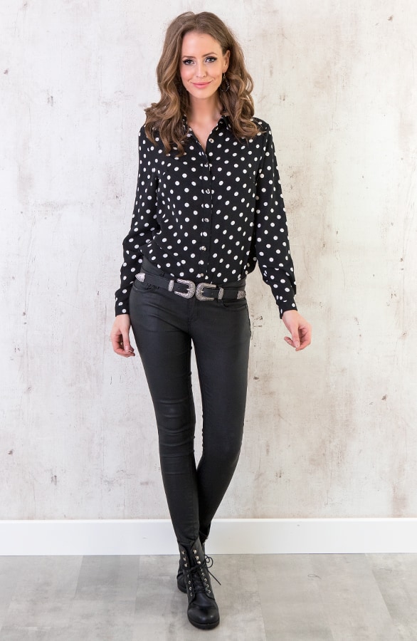 Stippen Blouse Zwart – shoparchief, foto 5
