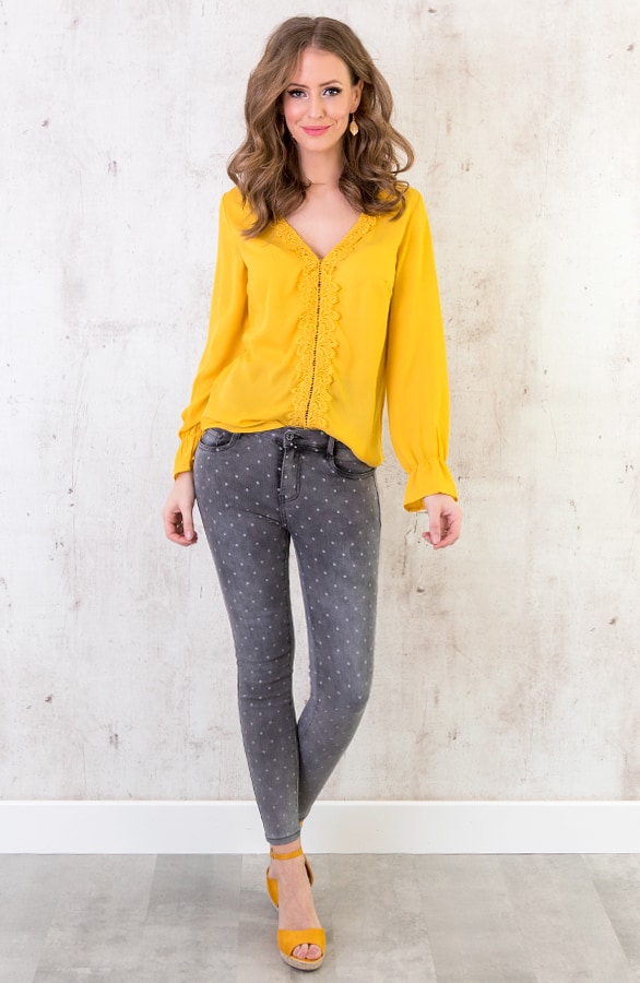 Blouse Kant Okergeel – shoparchief, foto 3