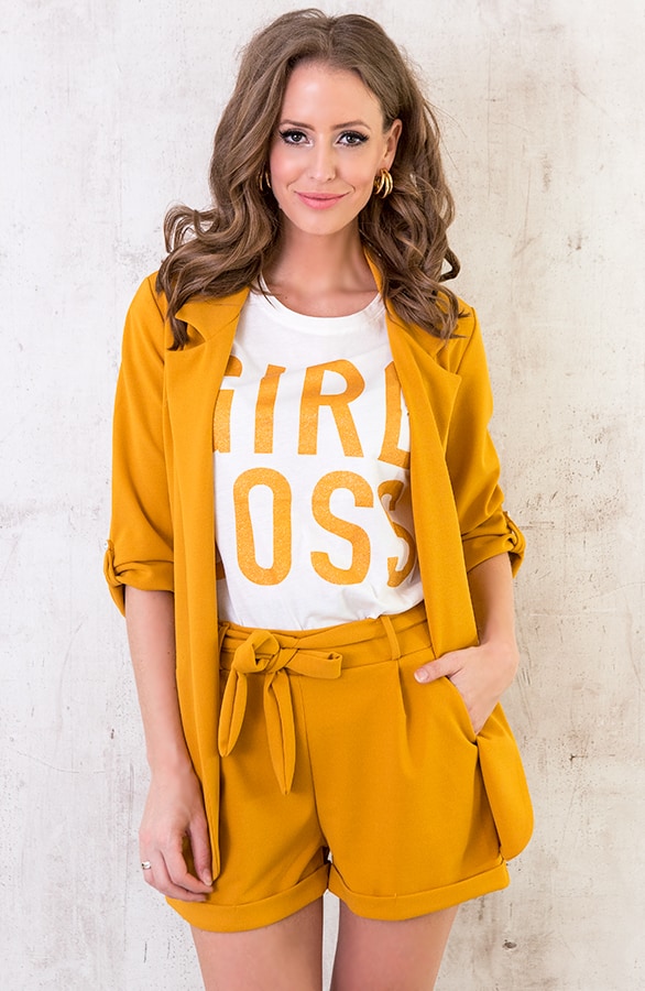 Basic Strik Shorts Okergeel – shoparchief, foto 3
