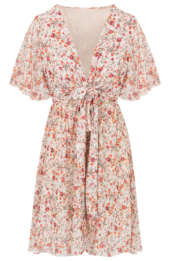 Bloemen Jurk Beige – shoparchief