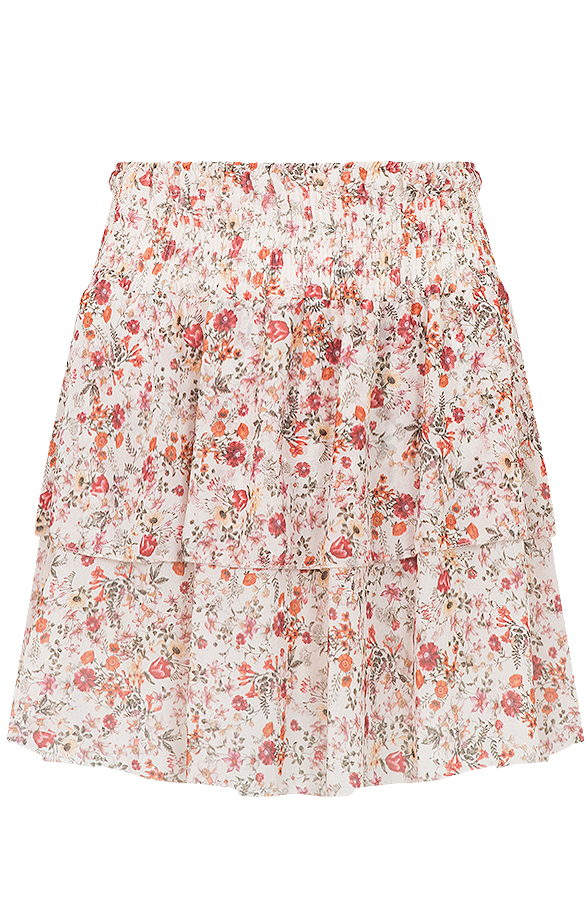Bloemen Laagjes Rok Beige – shoparchief