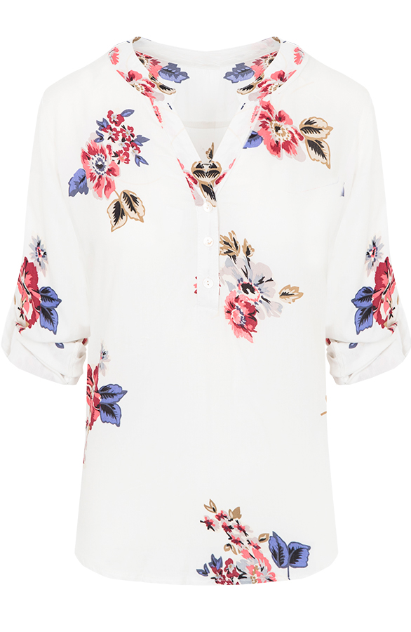 Blouse Bloemen Wit – shoparchief