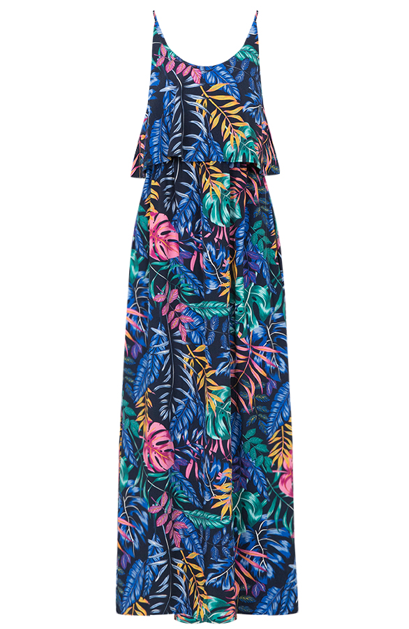 Maxi Palm Jurk Kobalt – shoparchief