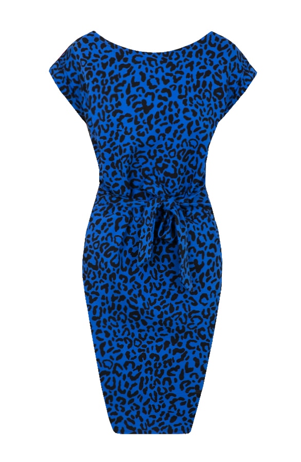 Panter Strik Jurk Kobalt – shoparchief
