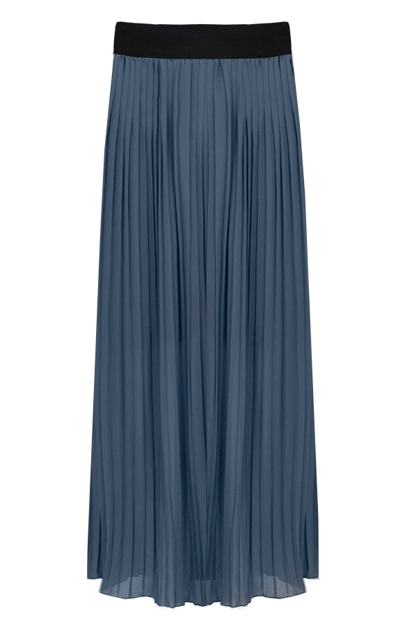 Plooirok Dames Jeansblauw – shoparchief