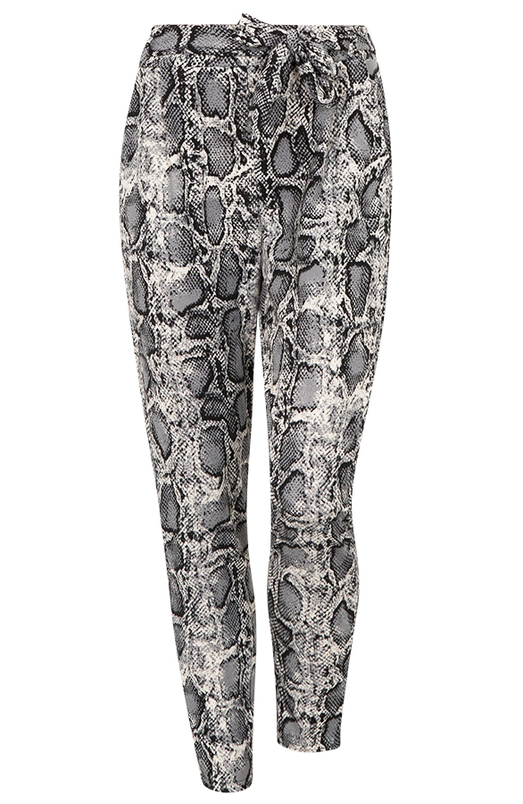 Strik Broek Slangenprint Grijs – shoparchief