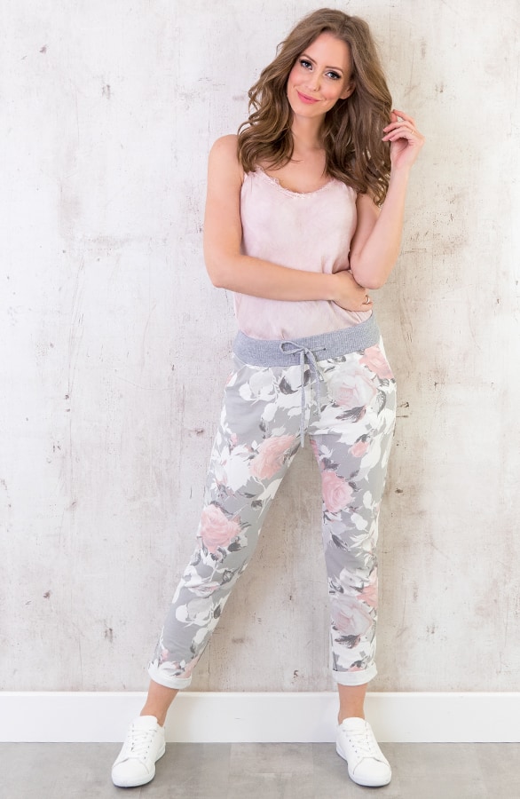 Joggingbroek Bloemen Grijs – shoparchief, foto 4