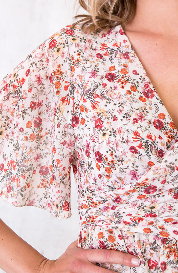 Bloemen Jurk Beige – shoparchief, foto 6