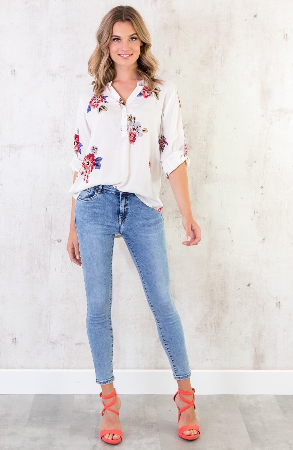 Blouse Bloemen Wit – shoparchief, foto 7