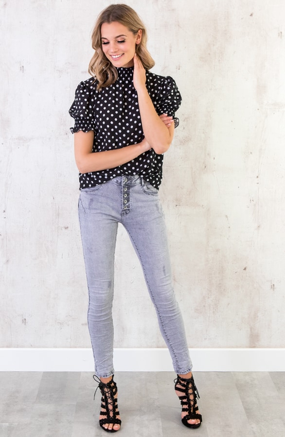 Stippen Col Top Zwart – shoparchief, foto 7