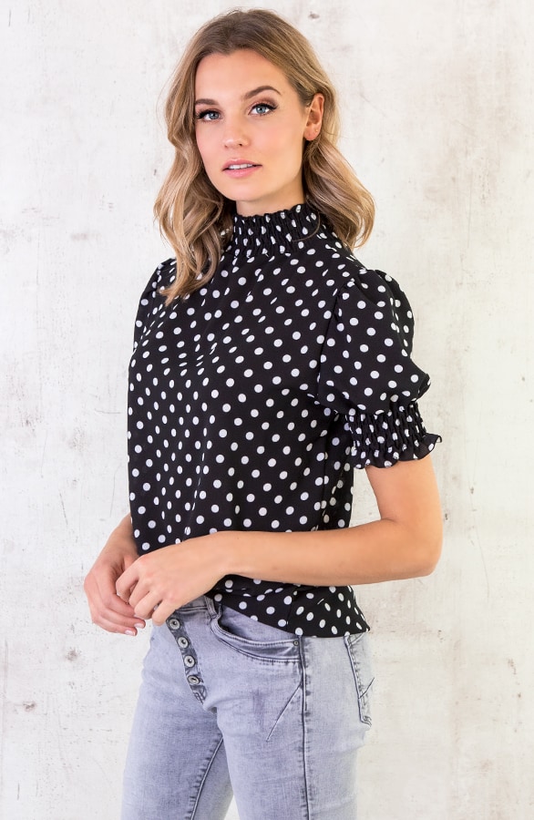 Stippen Col Top Zwart – shoparchief, foto 2