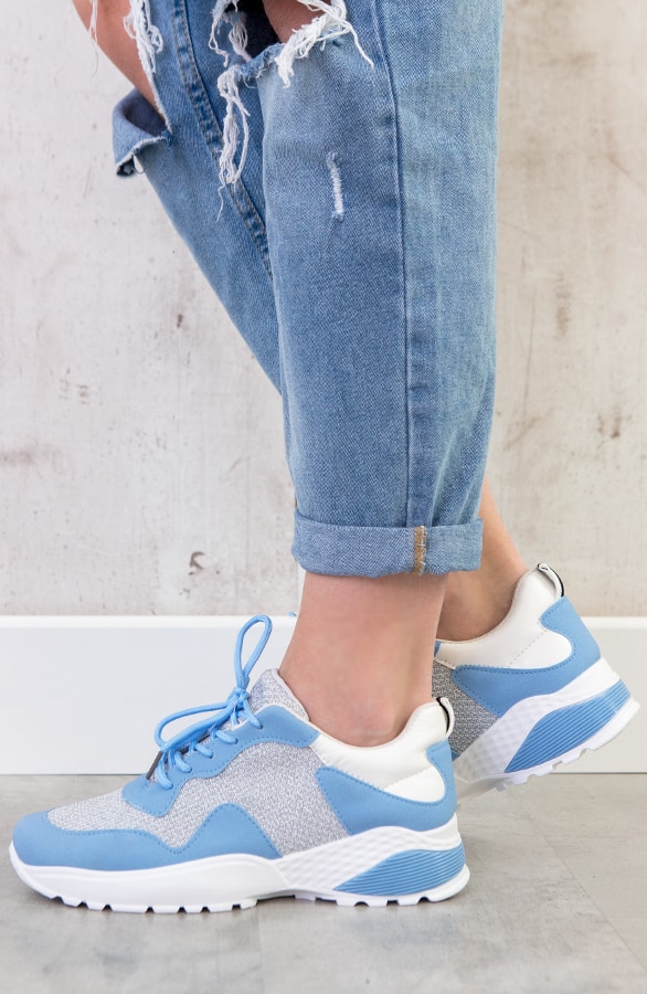 Dad Sneakers Dames Blauw – shoparchief, foto 4