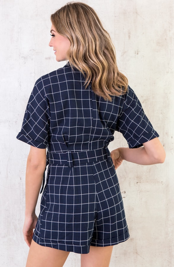Playsuit Geblokt Marineblauw – shoparchief, foto 4