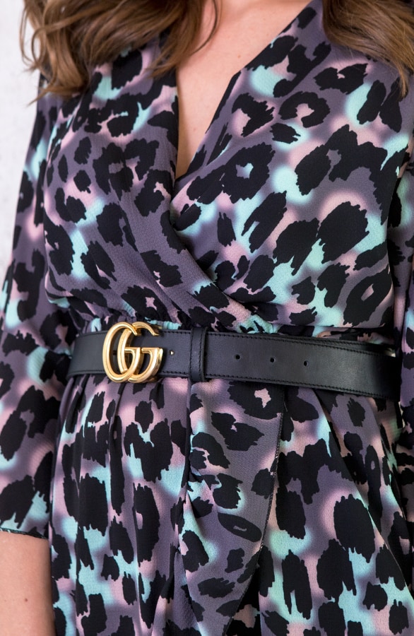 Midi Jurk Panterprint Grijs – shoparchief, foto 6
