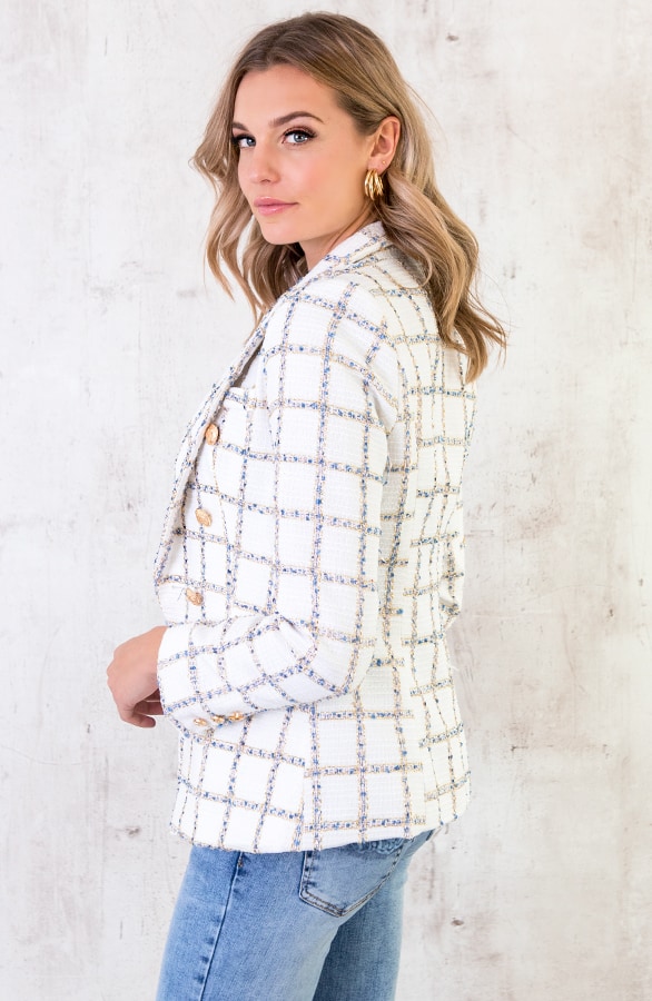 Exclusive Button Blazer Wit – shoparchief, foto 3