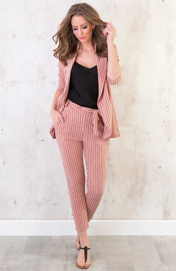 Blazer Gestreept Oud Roze – shoparchief, foto 2
