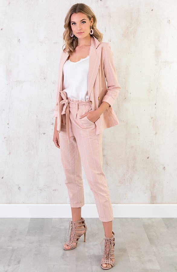 Linnen Broek Gestreept Roze – shoparchief, foto 6
