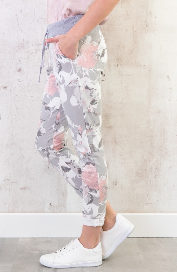 Joggingbroek Bloemen Grijs – shoparchief, foto 2