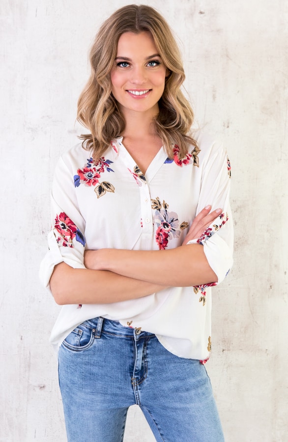 Blouse Bloemen Wit – shoparchief, foto 4