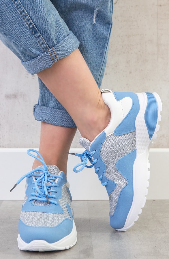 Dad Sneakers Dames Blauw – shoparchief, foto 3