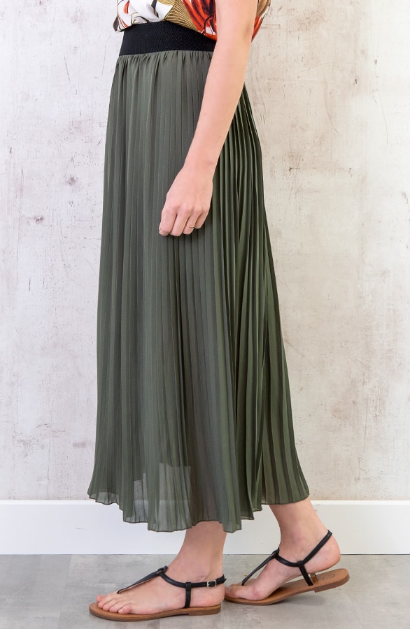 Plooirok Dames Legergroen – shoparchief, foto 4