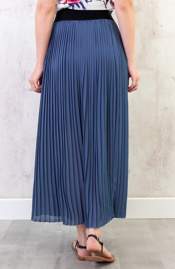 Plooirok Dames Jeansblauw – shoparchief, foto 4
