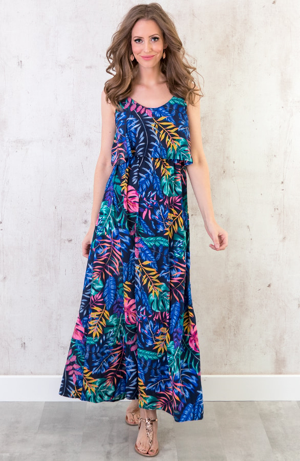 Maxi Palm Jurk Kobalt – shoparchief, foto 2