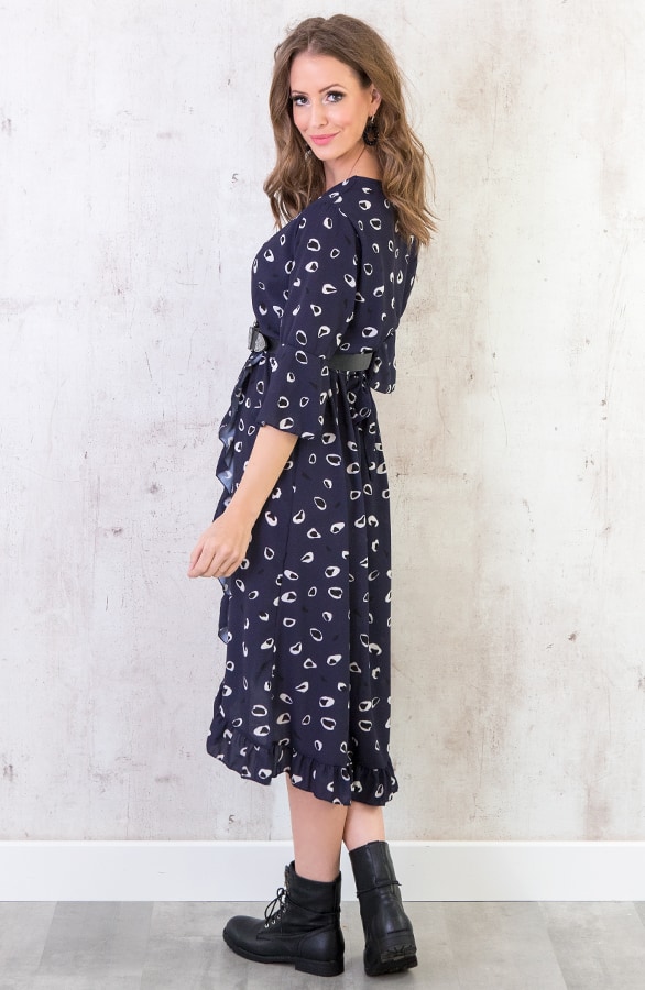 Midi Jurk Panter Marine – shoparchief, foto 3