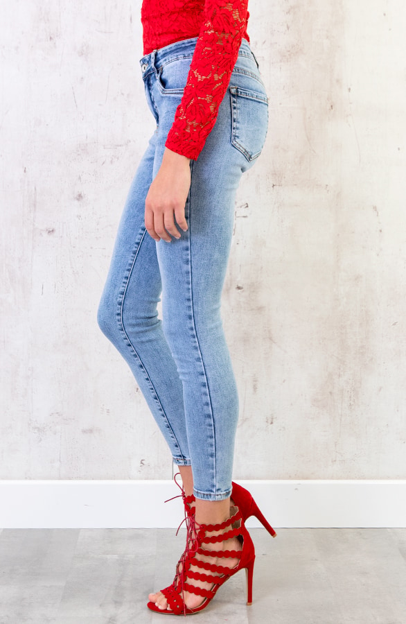 Skinny Spijkerbroek Lichtblauw – shoparchief, foto 3