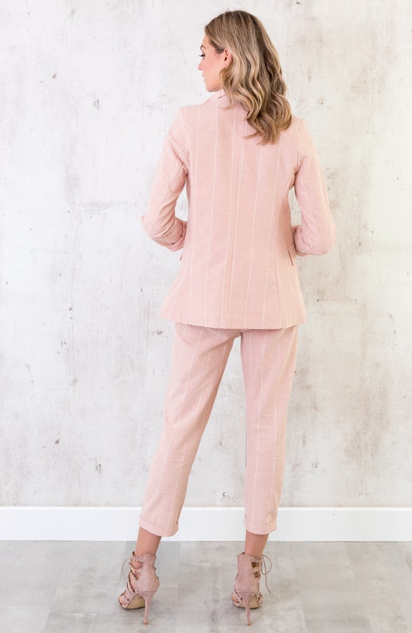 Linnen Blazer Gestreept Roze – shoparchief, foto 7