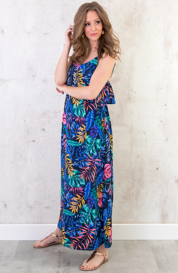 Maxi Palm Jurk Kobalt – shoparchief, foto 3
