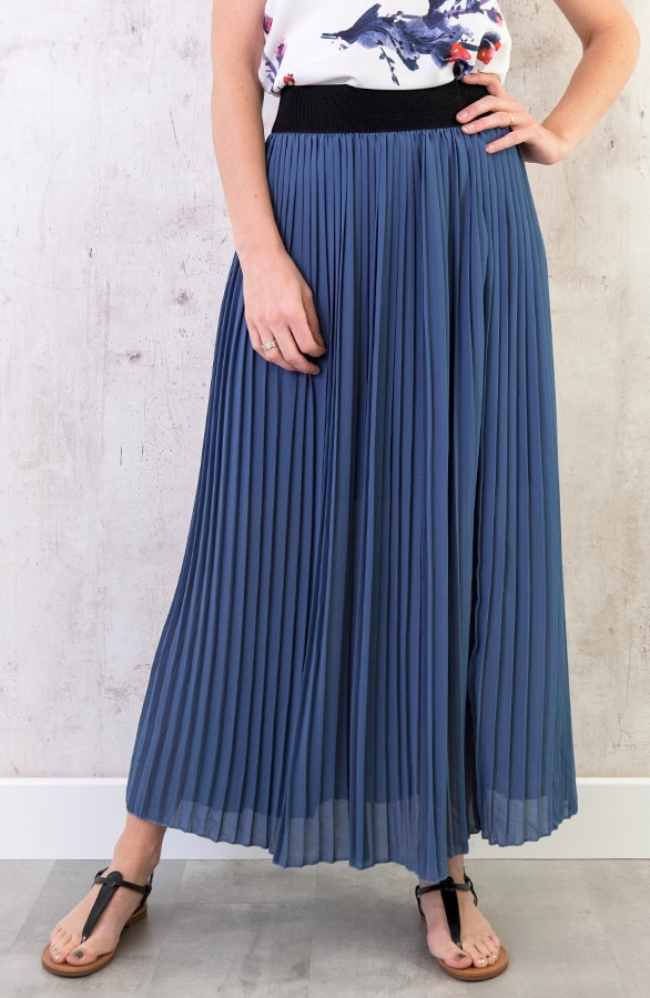 Plooirok Dames Jeansblauw – shoparchief, foto 2