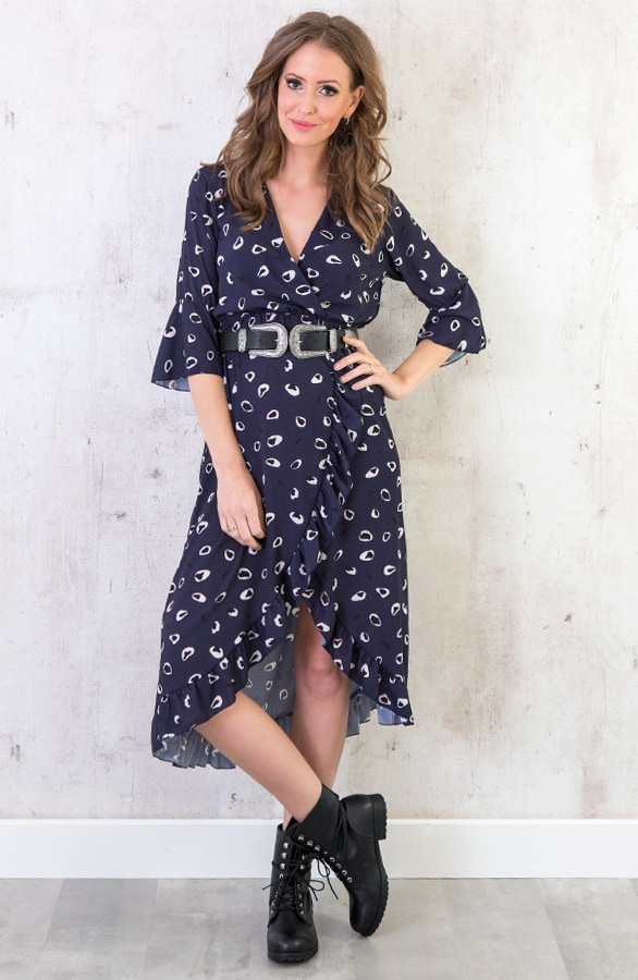 Midi Jurk Panter Marine – shoparchief, foto 5