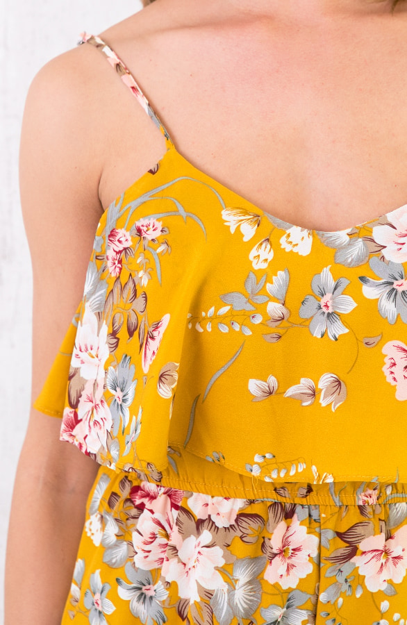 Blumen Playsuit Ockergelb, Shoparchiv, Foto 4