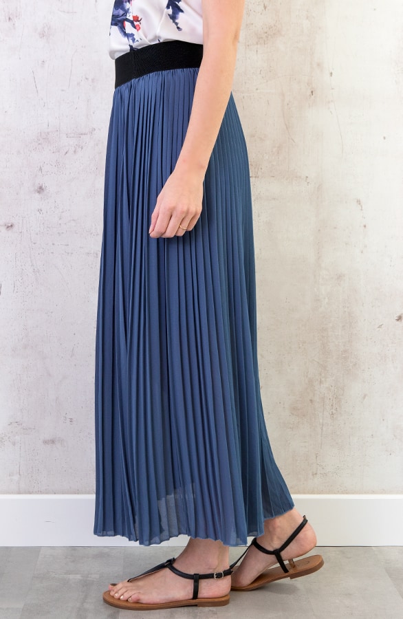 Plooirok Dames Jeansblauw – shoparchief, foto 3