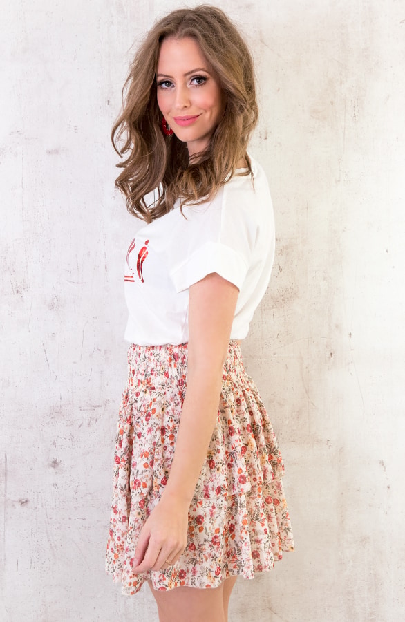 Bloemen Laagjes Rok Beige – shoparchief, foto 6