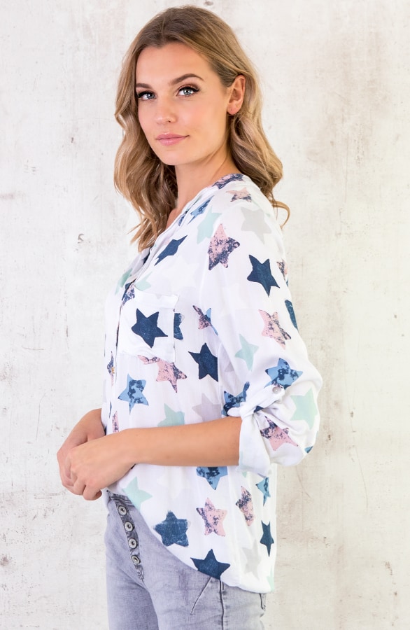 Sterren Pocket Blouse Wit – shoparchief, foto 3