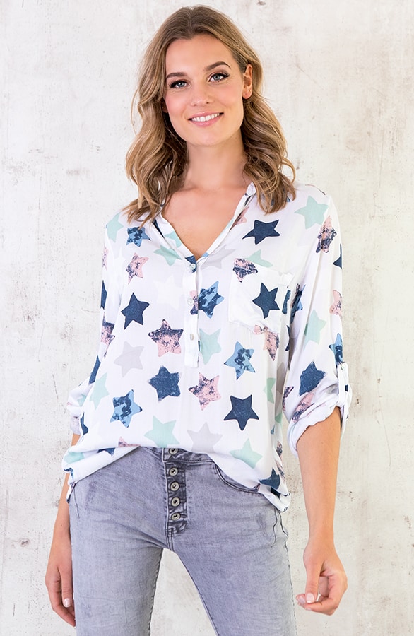 Sterren Pocket Blouse Wit – shoparchief, foto 2