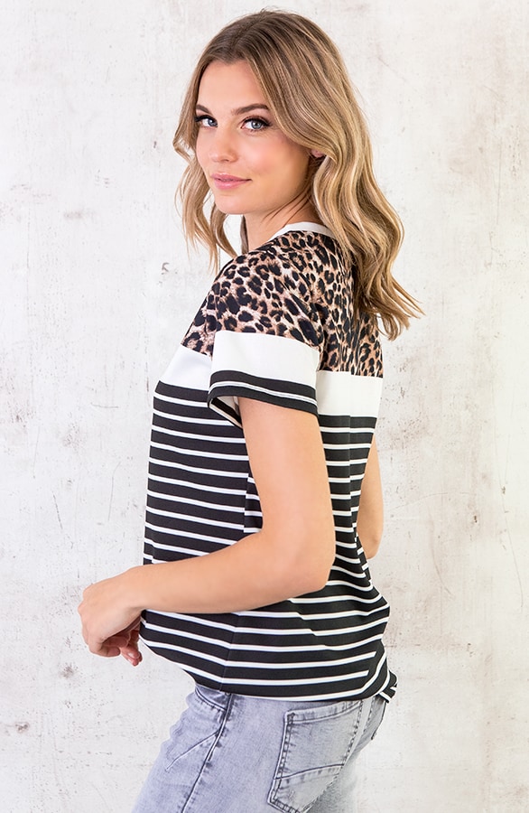 Gestreiftes Top Mit Leo-Print, Shoparchiv, Foto 3