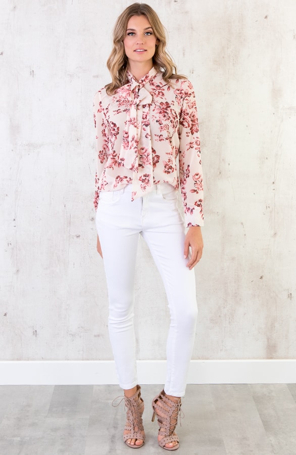Blouse Bloemenprint Creme – shoparchief, foto 7