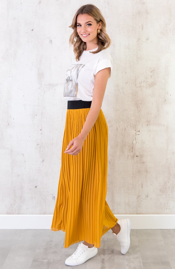 Plooirok Dames Okergeel – shoparchief, foto 6