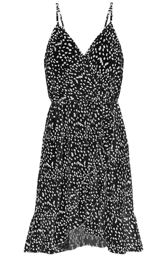 Cheetah Spaghetti Jurk Zwart – shoparchief