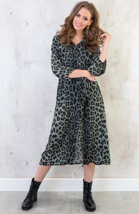 Blousejurk Panter Legergroen – shoparchief, foto 2