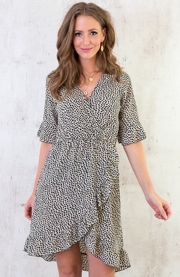 Jurk Cheetah Dames Beige – shoparchief, foto 2