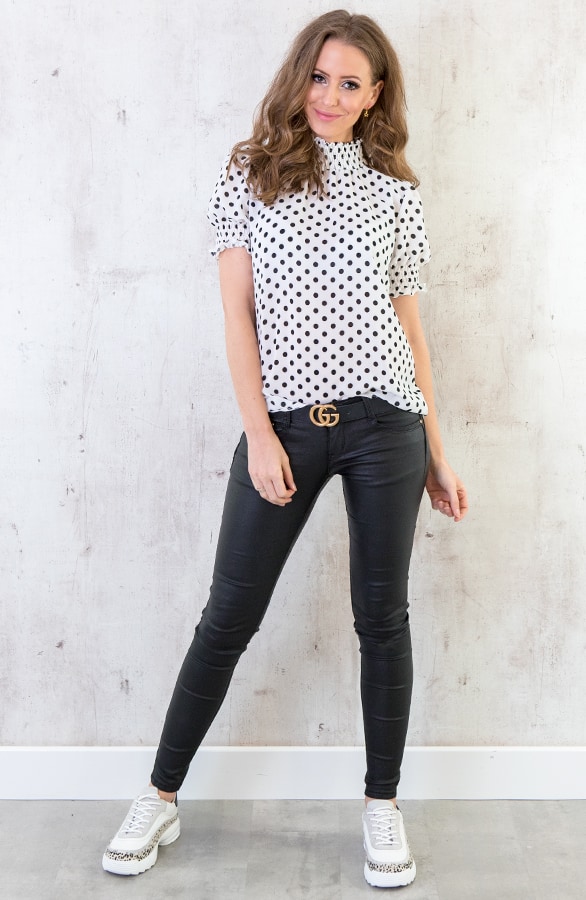Stippen Col Top Wit – shoparchief, foto 7