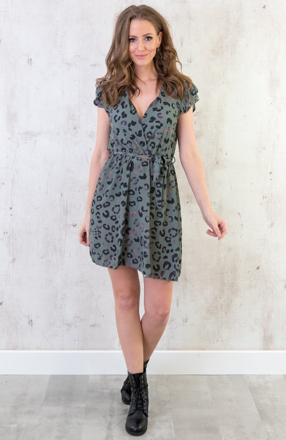 Jurk Met Panterprint Legergroen – shoparchief, foto 4