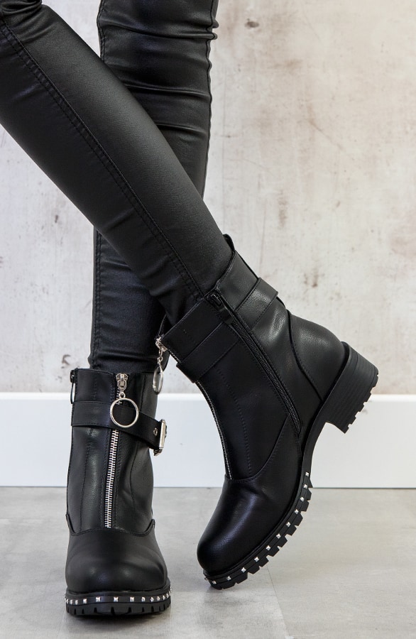 Biker Boots Zwart Rits – shoparchief, foto 2