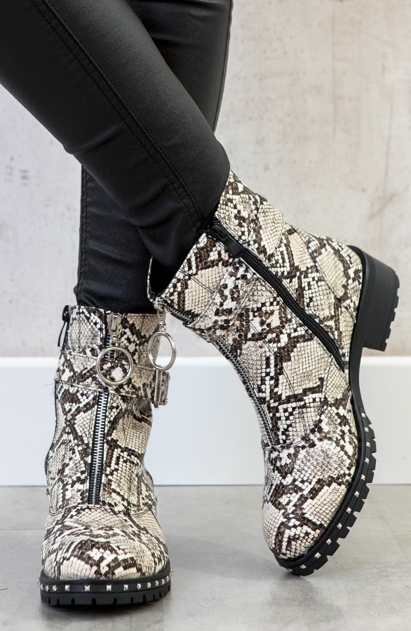 Biker Boots Slangenprint – shoparchief, foto 2